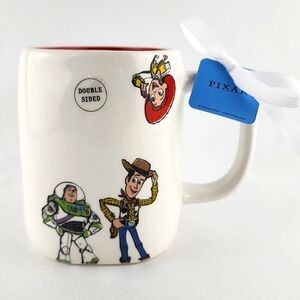 Rae Dunn Pixar HOWDY PARTNER Double Sided Ceramic Mug Woody Buzz Lightyear
